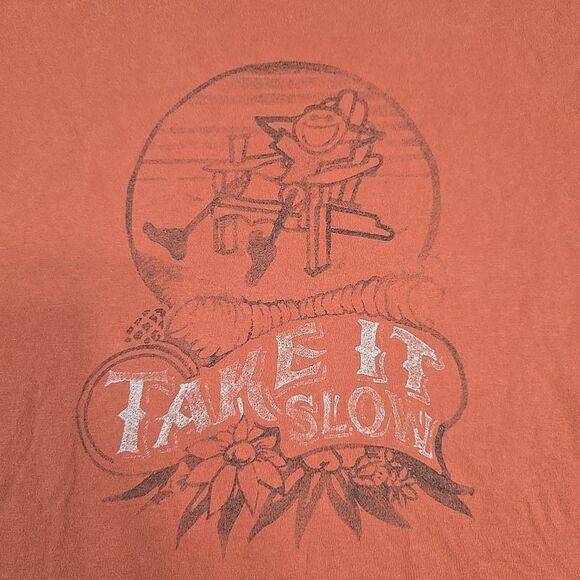 Life is Good Take It Slow Shirt Size Men's XL Burnt Orange Red 100% Cotton - Picture 2 of 12